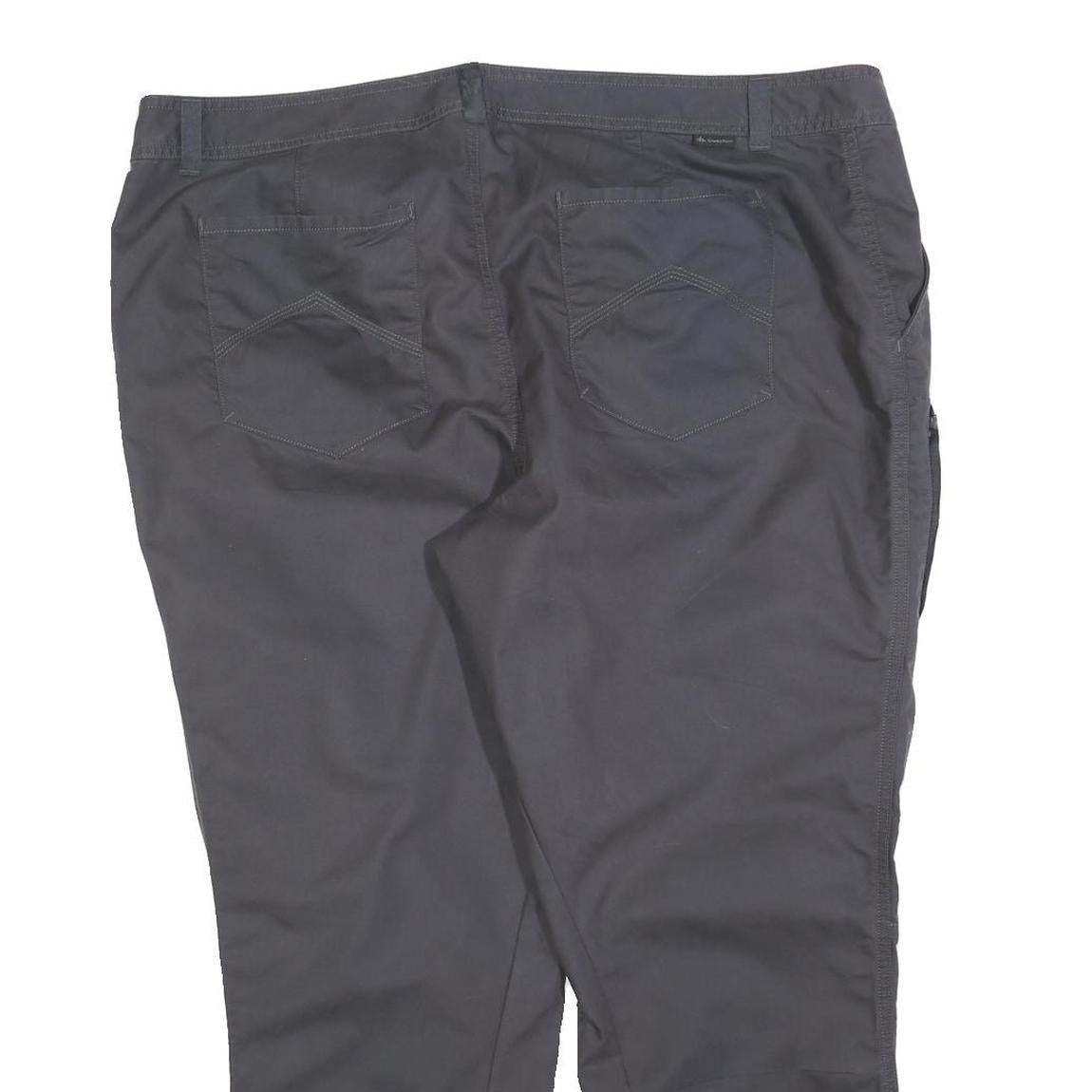 Mens Regular Fit Polyester Blend Black Trousers W42 L28 Zip Closure Classic