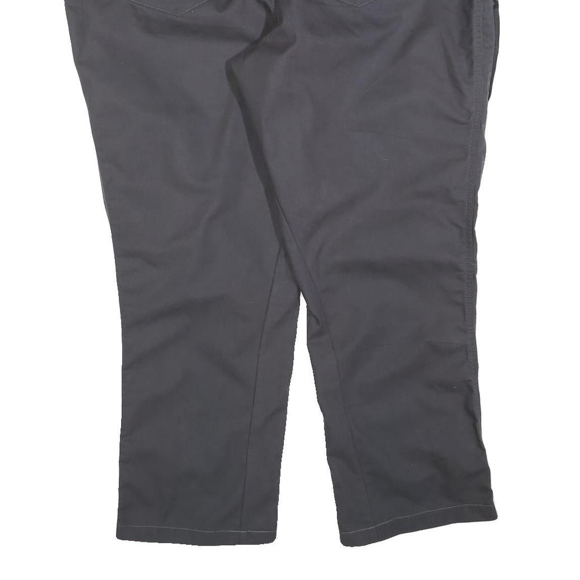 Mens Regular Fit Polyester Blend Black Trousers W42 L28 Zip Closure Classic