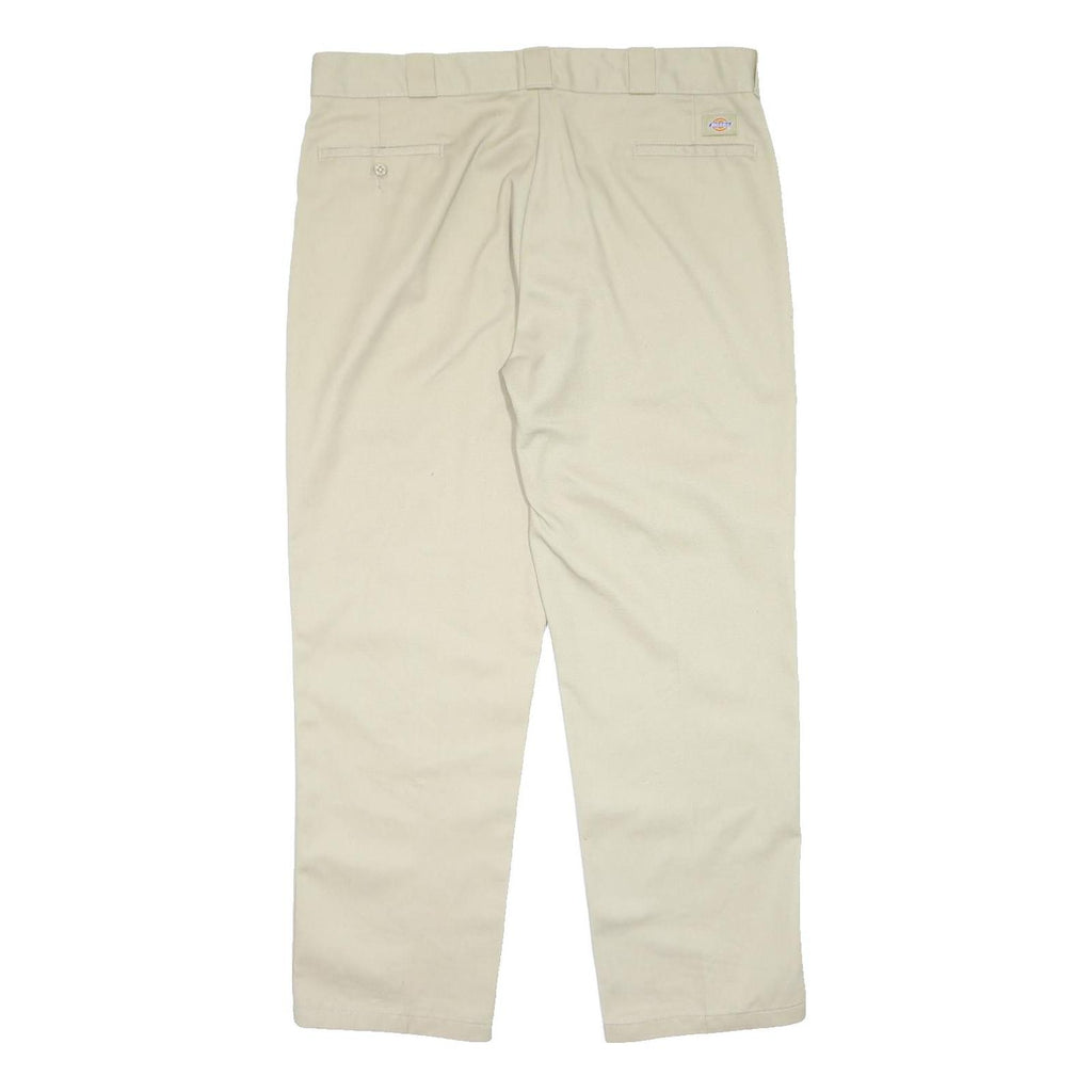 DICKIES Mens Regular Fit Beige Workwear Trousers W40 L32 Durable Polyester Blend