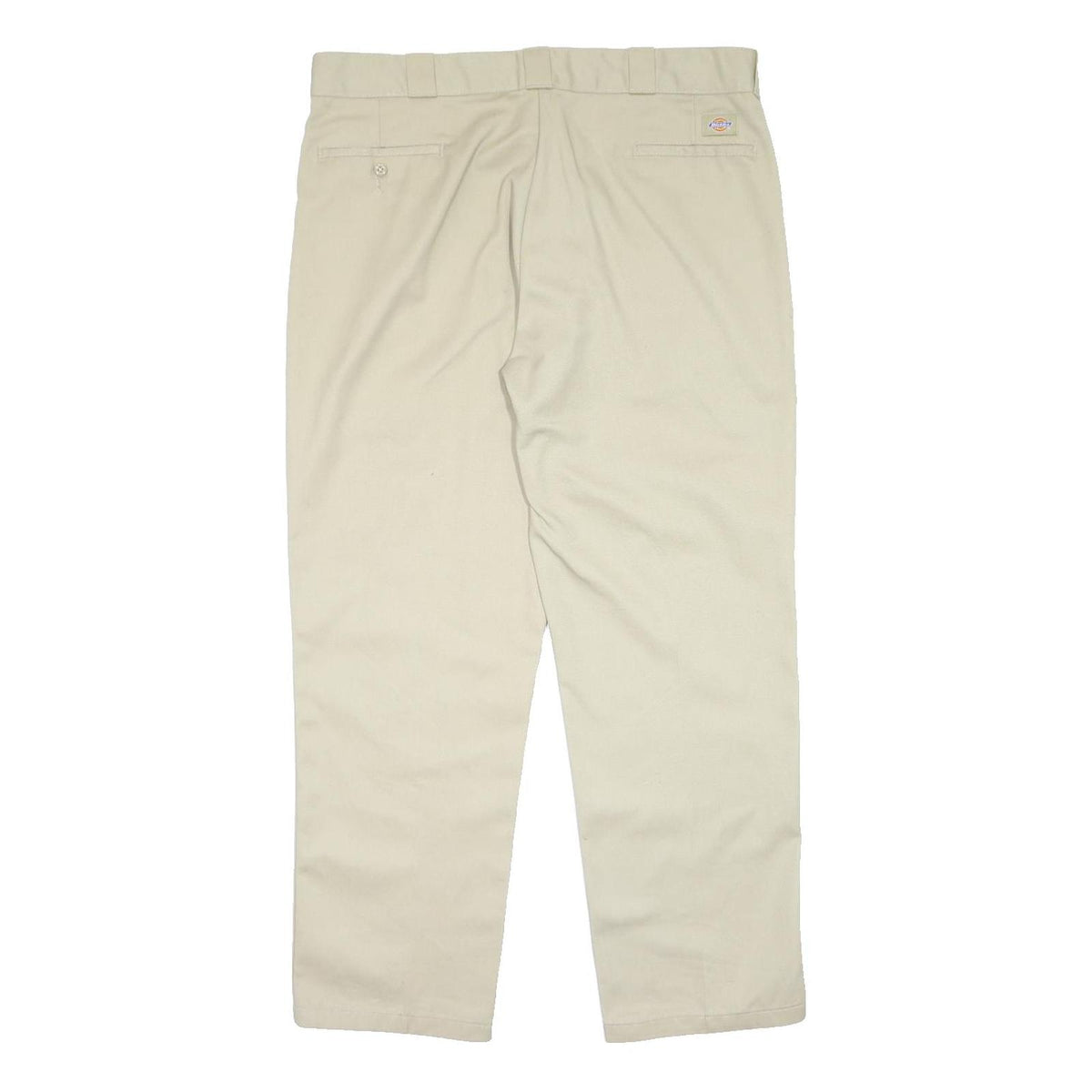 DICKIES Mens Regular Fit Beige Workwear Trousers W40 L32 Durable Polyester Blend