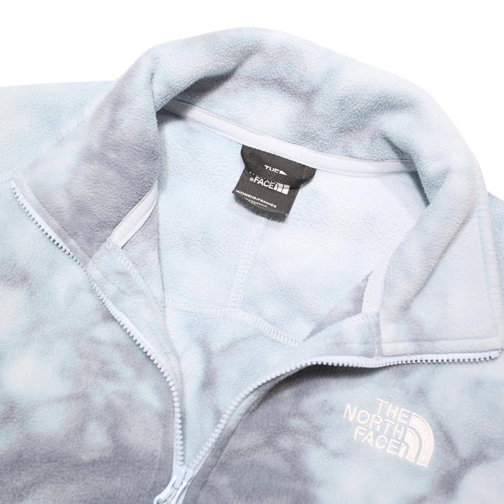 THE NORTH FACE Womens Blue & Grey Tie Dye Half Zip S Cropped Fleece Outdoor