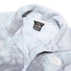THE NORTH FACE Womens Blue & Grey Tie Dye Half Zip S Cropped Fleece Outdoor