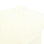 LAST SCENE Womens Cream Basic Shirt Short Sleeve Button Neck M Cotton Blend