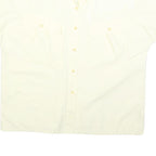 LAST SCENE Womens Cream Basic Shirt Short Sleeve Button Neck M Cotton Blend