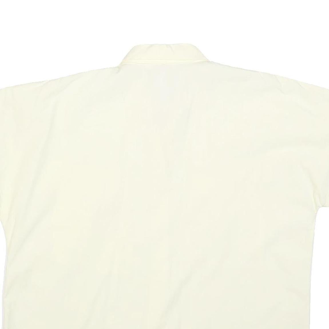 LAST SCENE Womens Cream Basic Shirt Short Sleeve Button Neck M Cotton Blend