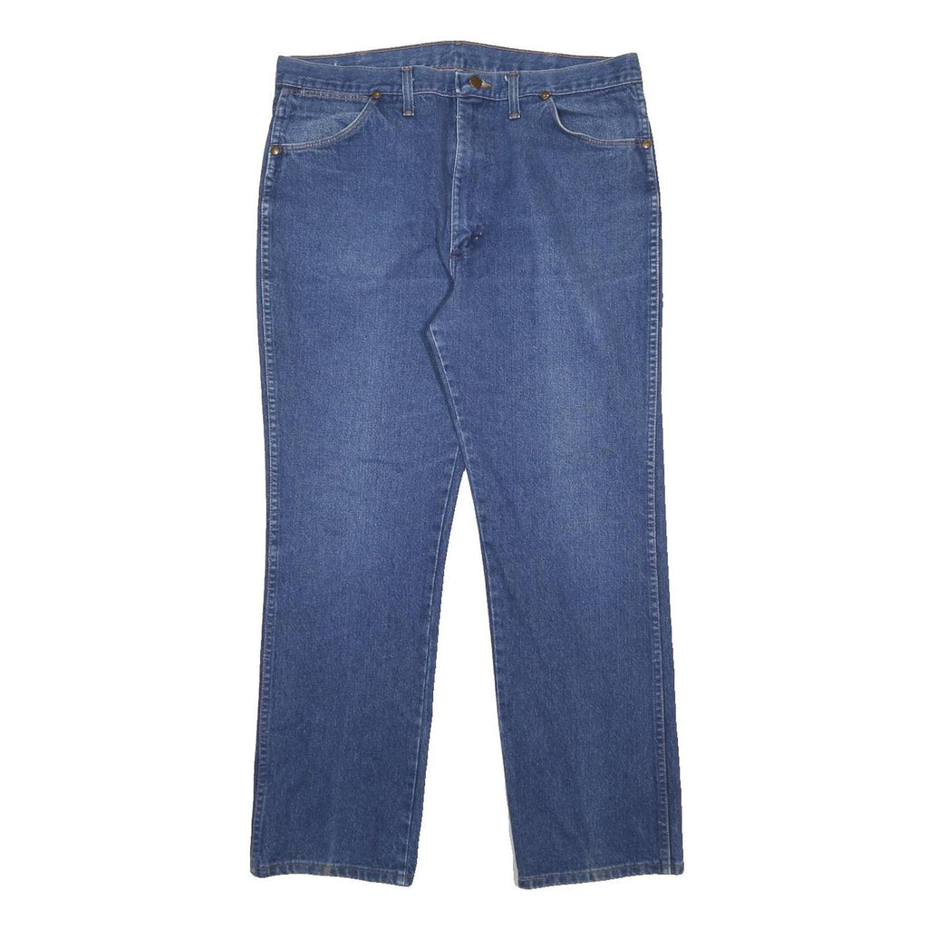 WRANGLER Mens Jeans Blue Regular Straight Denim Medium W35 L31 Classic Fit Zip