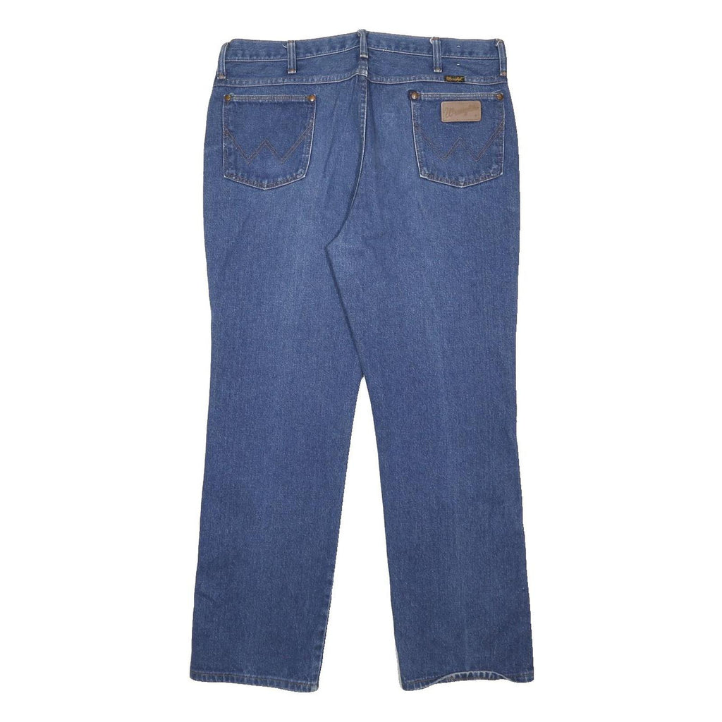 WRANGLER Mens Jeans Blue Regular Straight Denim Medium W35 L31 Classic Fit Zip