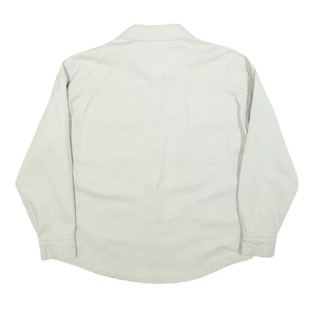 VERO MODA Womens White Button Cotton Blend Jacket XS Plain Classic Shirt Style