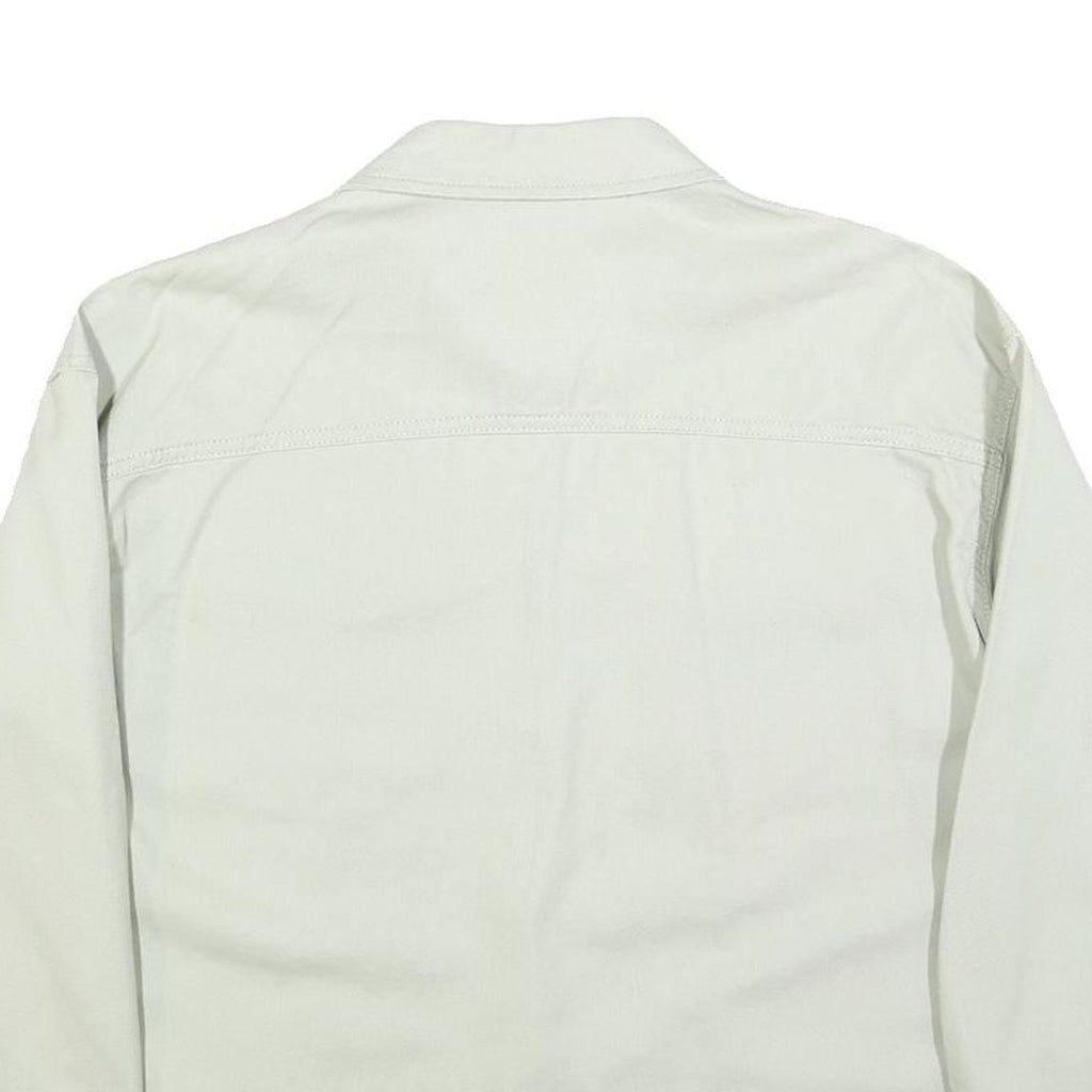 VERO MODA Womens White Button Cotton Blend Jacket XS Plain Classic Shirt Style