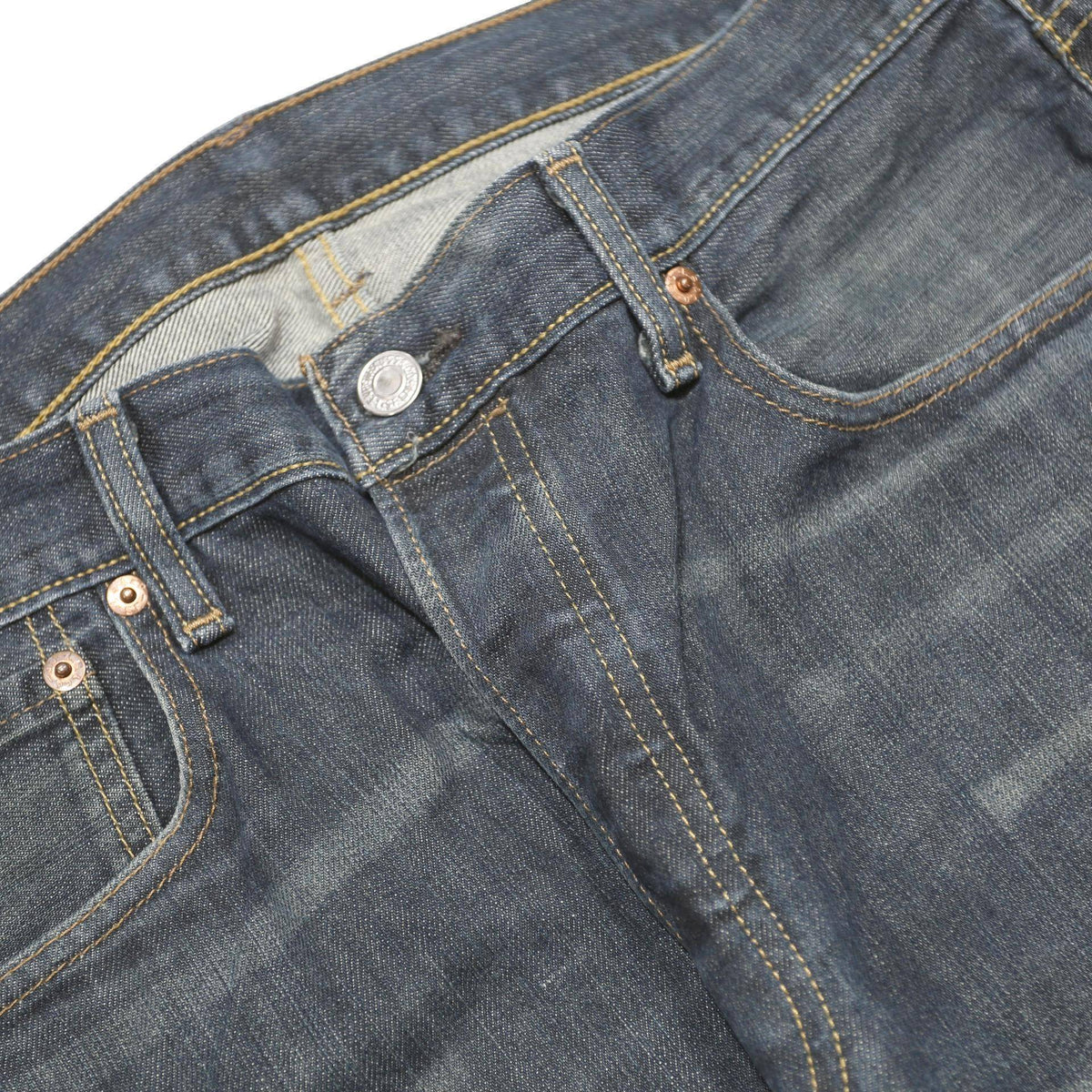 LEVI'S 501 Mens Jeans Blue Regular Straight Denim Medium W34 L30 Classic Button