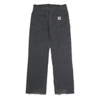 CARHARTT Mens Cotton Blend Black Regular Straight Trousers W32 L31 Durable