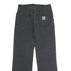 CARHARTT Mens Cotton Blend Black Regular Straight Trousers W32 L31 Durable