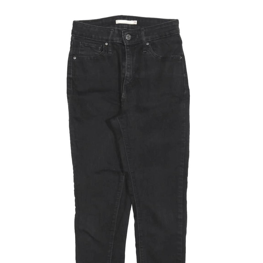 LEVI'S 721 Womens Jeans Black Slim Skinny Denim W27 L28 Stretch Zip