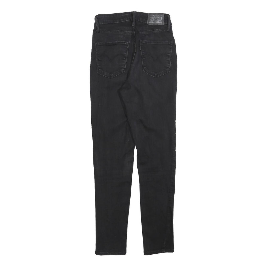 LEVI'S 721 Womens Jeans Black Slim Skinny Denim W27 L28 Stretch Zip