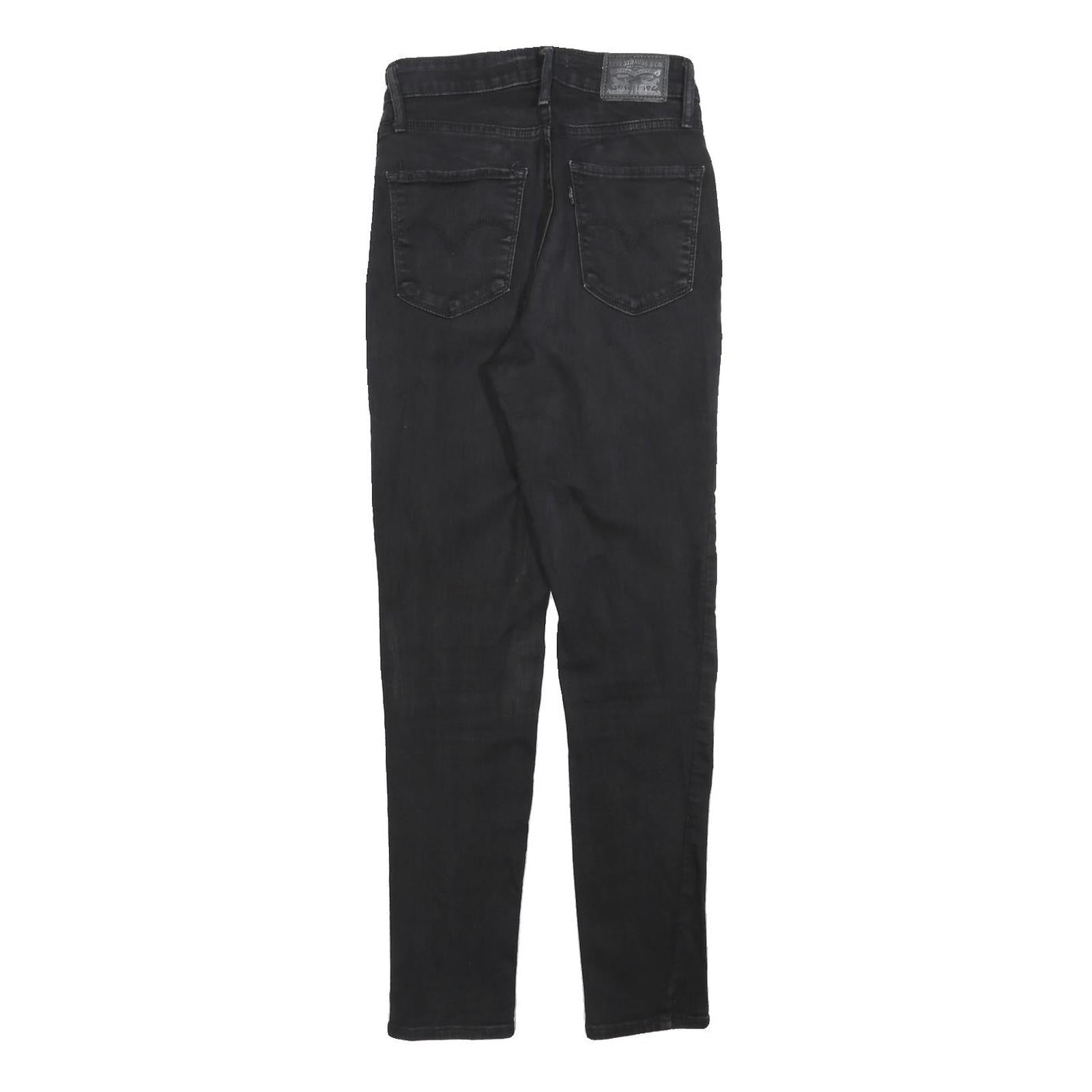 LEVI'S 721 Womens Jeans Black Slim Skinny Denim W27 L28 Stretch Zip