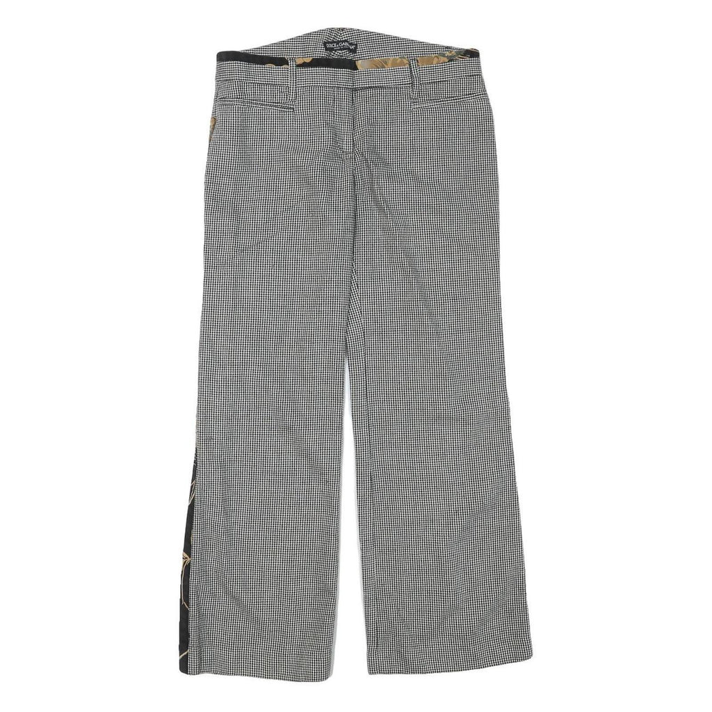 DOLCE & GABBANA Womens Wool Blend Black & White Relaxed Straight Trousers W30
