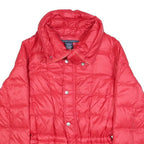 RALPH LAUREN Womens Red Nylon Quilted Jacket S Zip Casual Lightweight Outerwear