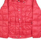RALPH LAUREN Womens Red Nylon Quilted Jacket S Zip Casual Lightweight Outerwear