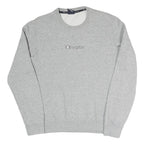 CHAMPION Womens Grey Crew Neck M Logo Cotton Blend Sweatshirt Pullover