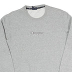 CHAMPION Womens Grey Crew Neck M Logo Cotton Blend Sweatshirt Pullover