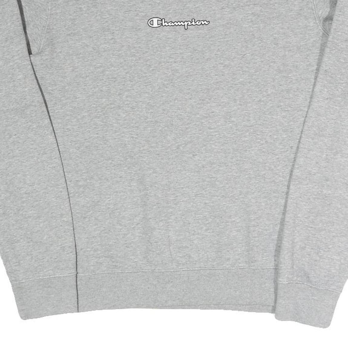 CHAMPION Womens Grey Crew Neck M Logo Cotton Blend Sweatshirt Pullover