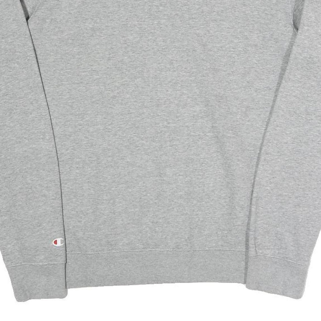 CHAMPION Womens Grey Crew Neck M Logo Cotton Blend Sweatshirt Pullover