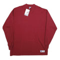 RUSSELL ATHLETIC Mens Red Long Sleeve Crew Neck Cotton T-Shirt XL Plain