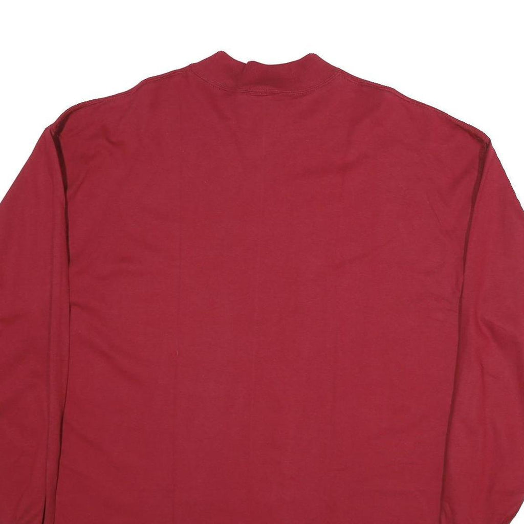 RUSSELL ATHLETIC Mens Red Long Sleeve Crew Neck Cotton T-Shirt XL Plain