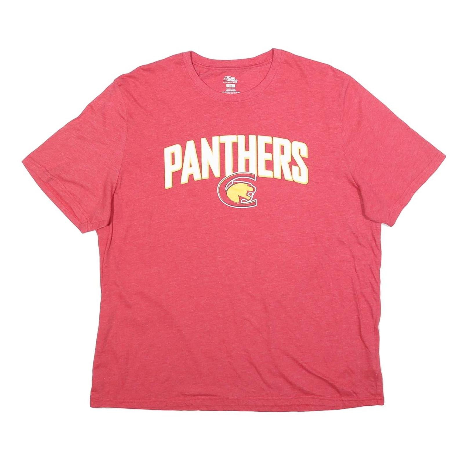 RUSSELL ATHLETIC Mens Red Panthers Graphic T-Shirt XL Short Sleeve Crew Neck