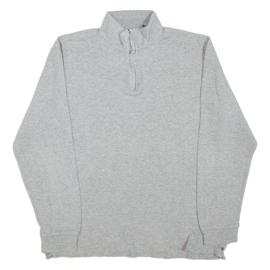CHAPS Mens Jumper Grey 1/4 Zip Tight Knit M