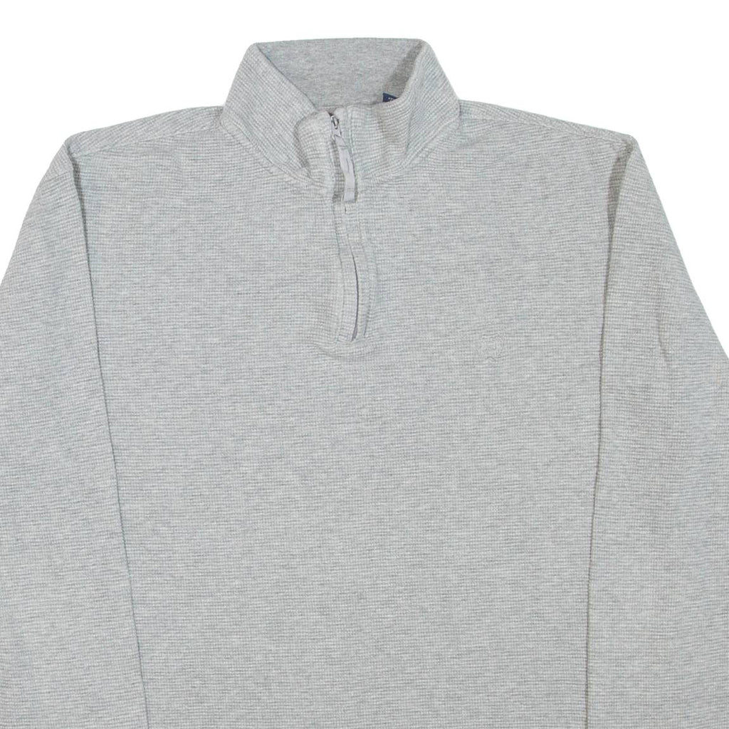 CHAPS Mens Jumper Grey 1/4 Zip Tight Knit M