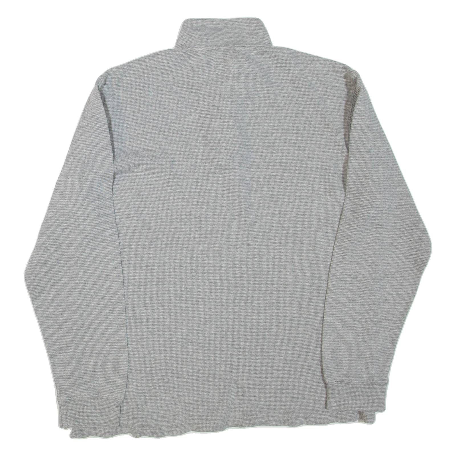 CHAPS Mens Jumper Grey 1/4 Zip Tight Knit M