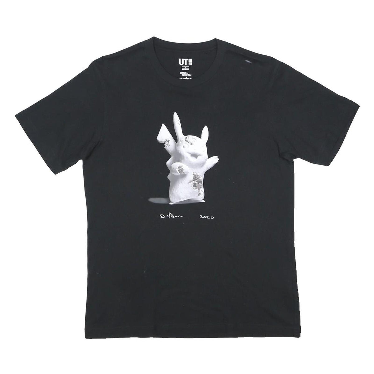 UNI QLO X DANIEL ARSHAM X POKEMON Mens Black Graphic T-Shirt S Short Sleeve Crew