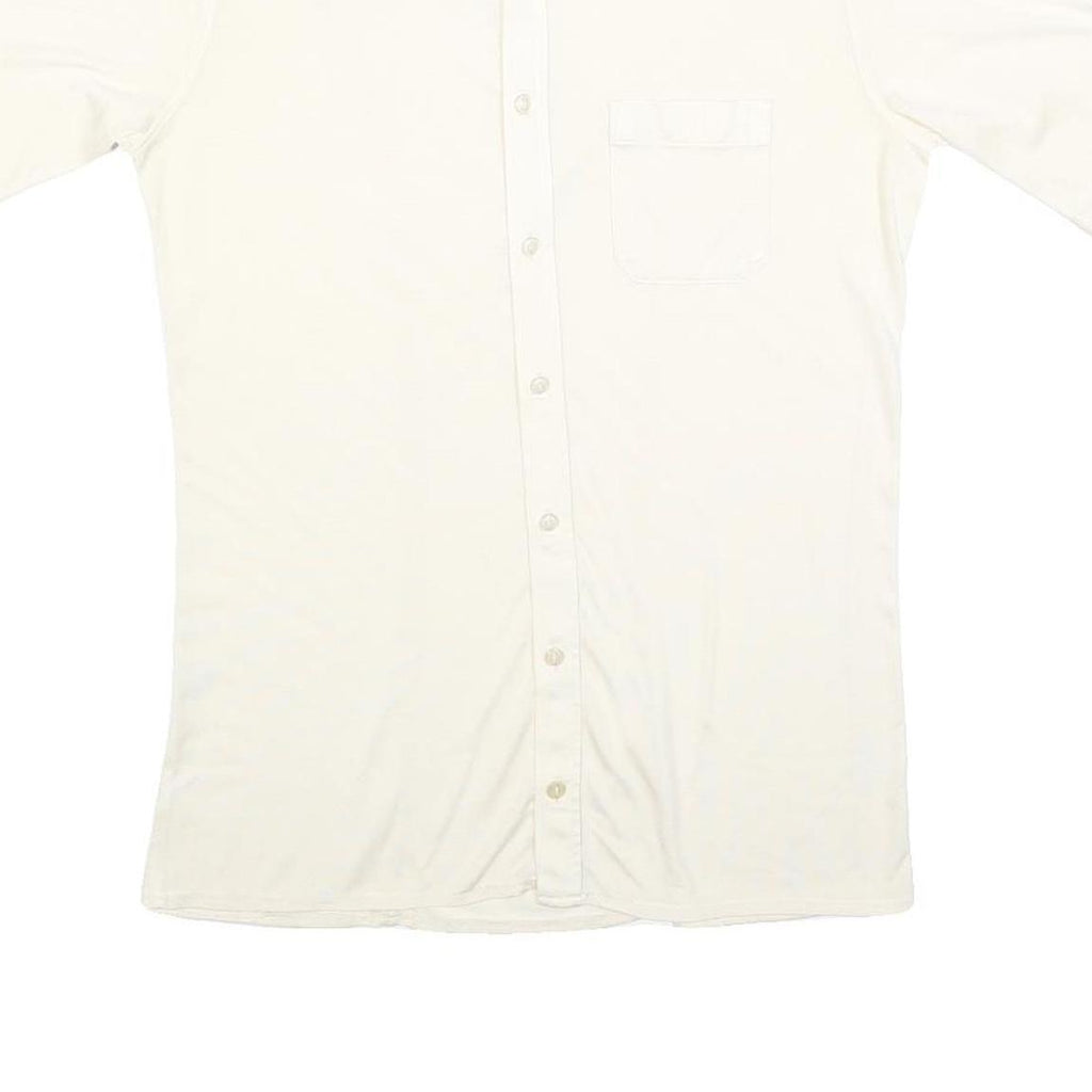 LIBERTO Mens White Shirt S Polyester Blend Short Sleeve Pocket Casual