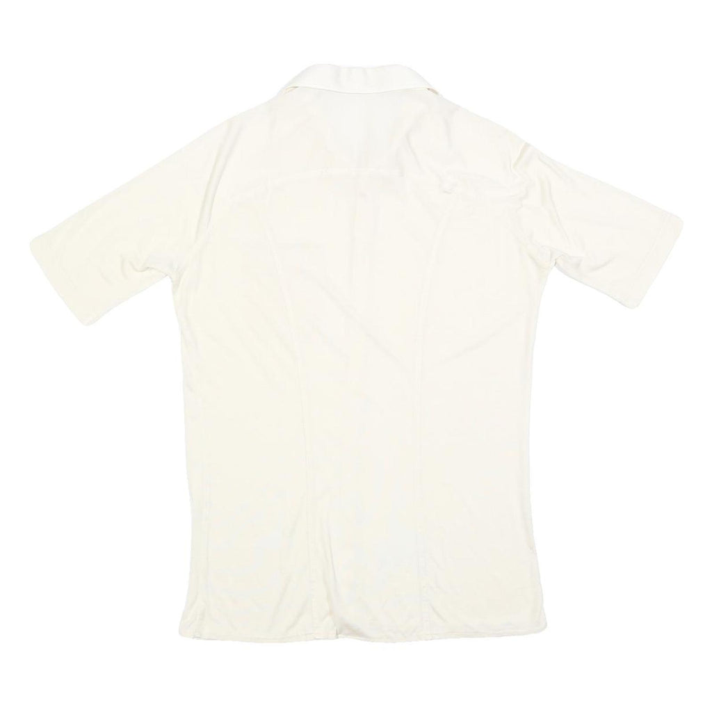 LIBERTO Mens White Shirt S Polyester Blend Short Sleeve Pocket Casual