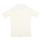 LIBERTO Mens White Shirt S Polyester Blend Short Sleeve Pocket Casual