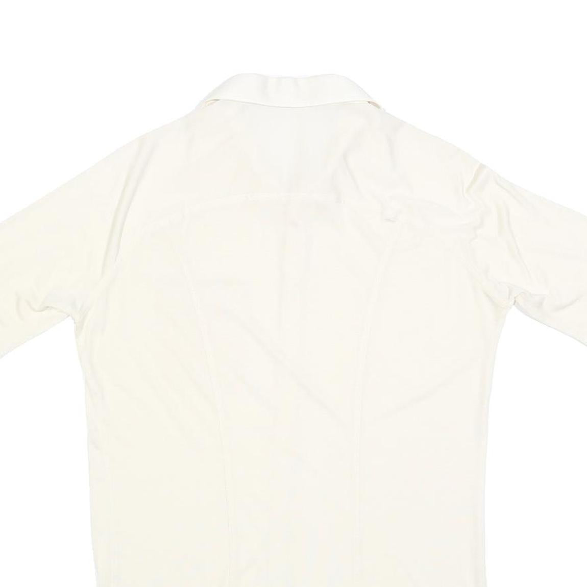 LIBERTO Mens White Shirt S Polyester Blend Short Sleeve Pocket Casual