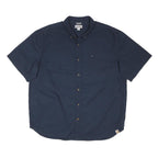 CARHARTT Mens Blue Cotton Blend Short Sleeve Shirt 2XL Button Detail Workwear