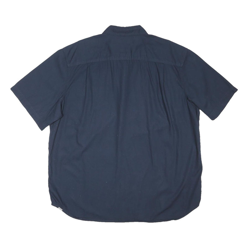 CARHARTT Mens Blue Cotton Blend Short Sleeve Shirt 2XL Button Detail Workwear