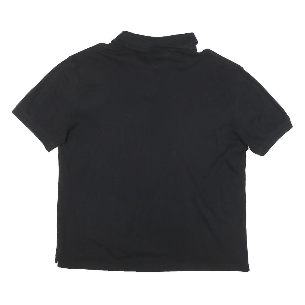 TOMMY HILFIGER Mens Black Short Sleeve Plain XL Cotton Blend Polo Shirt