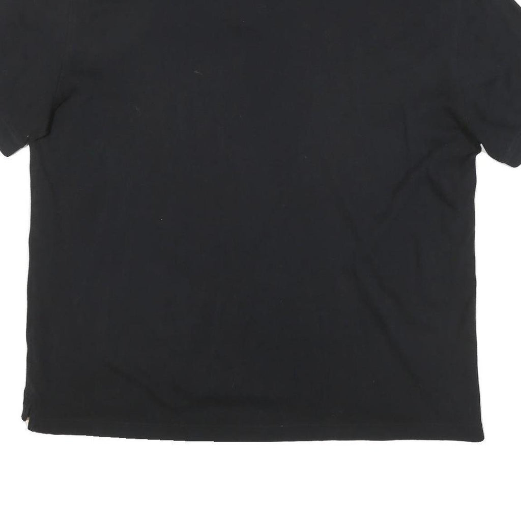 TOMMY HILFIGER Mens Black Short Sleeve Plain XL Cotton Blend Polo Shirt
