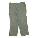 KTEC Mens Polyester Blend Green Regular Straight Trousers W34 L27 Casual Outdoor