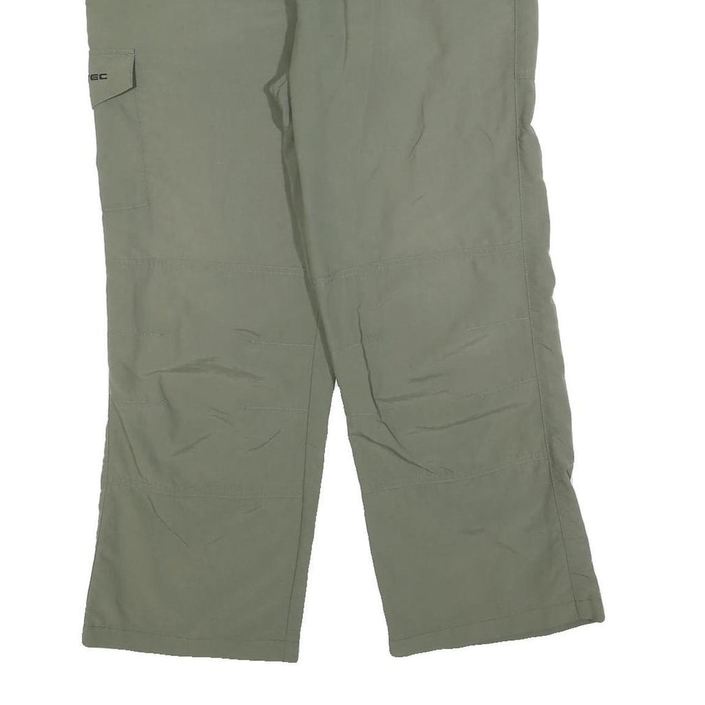 KTEC Mens Polyester Blend Green Regular Straight Trousers W34 L27 Casual Outdoor