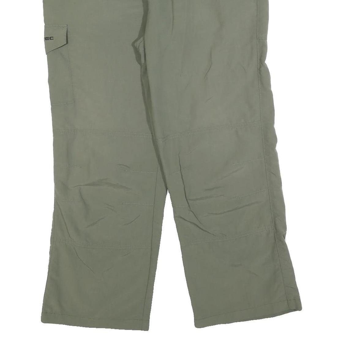 KTEC Mens Polyester Blend Green Regular Straight Trousers W34 L27 Casual Outdoor