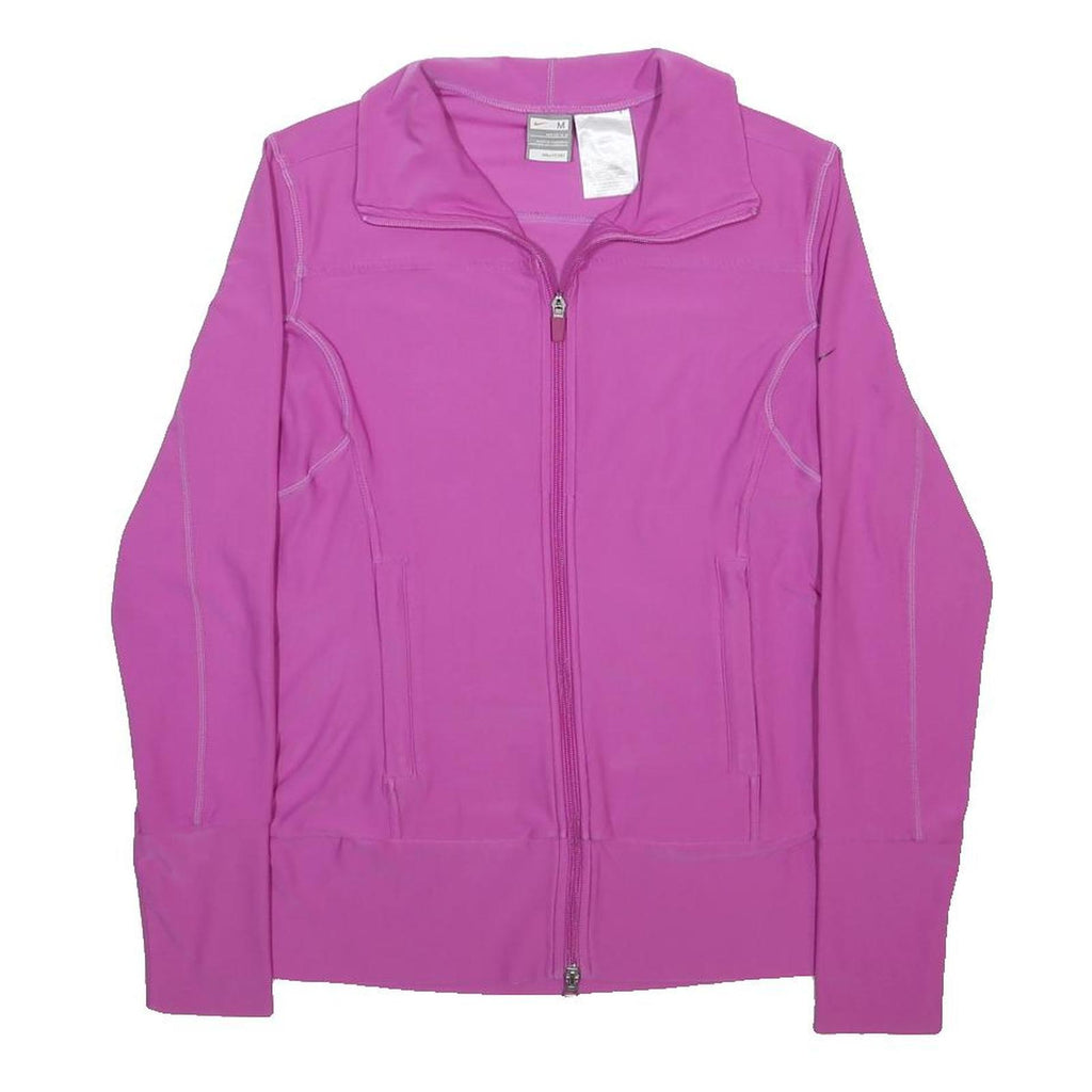 NIKE Womens Purple Jacket M Polyester Blend Plain Zip Casual Activewear