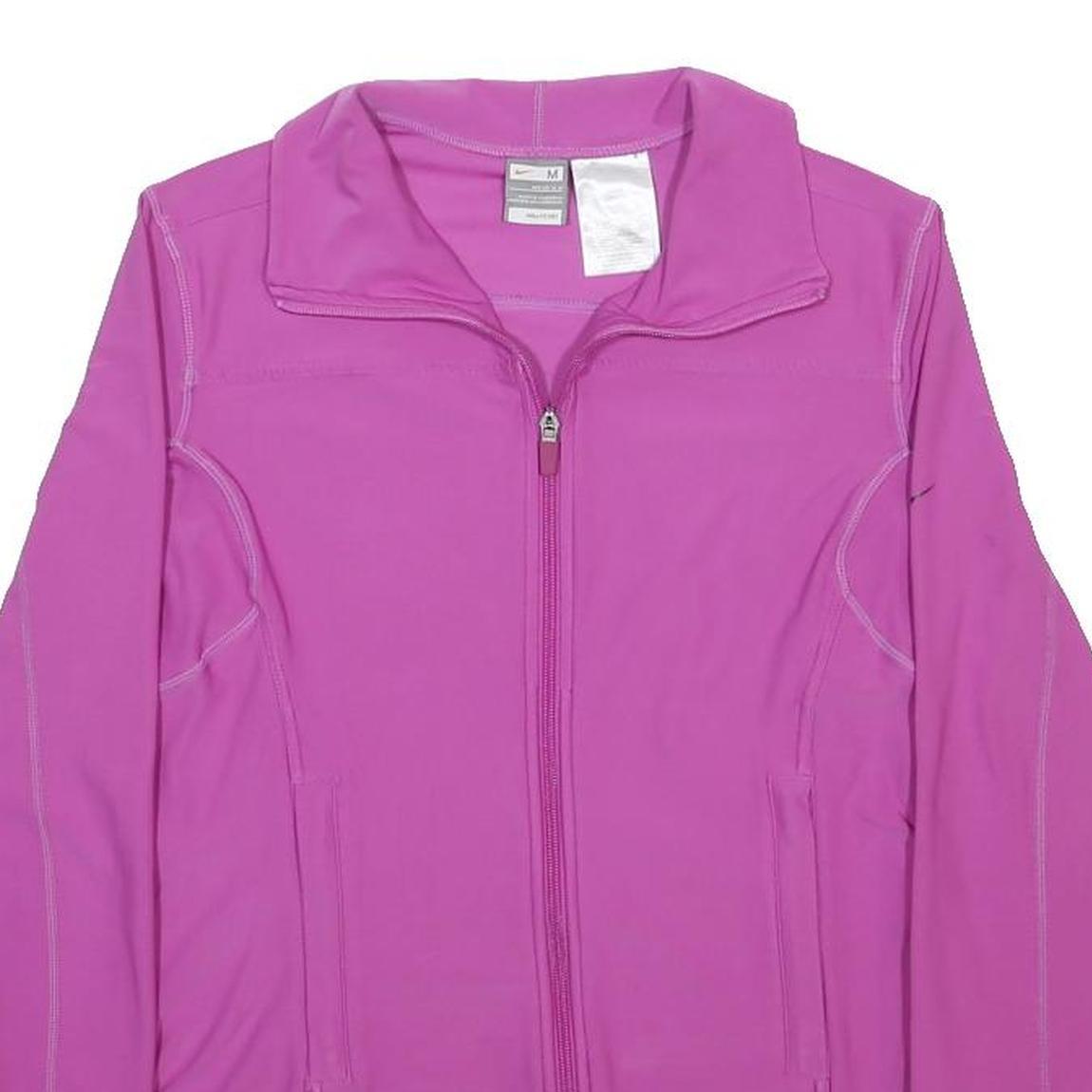 NIKE Womens Purple Jacket M Polyester Blend Plain Zip Casual Activewear