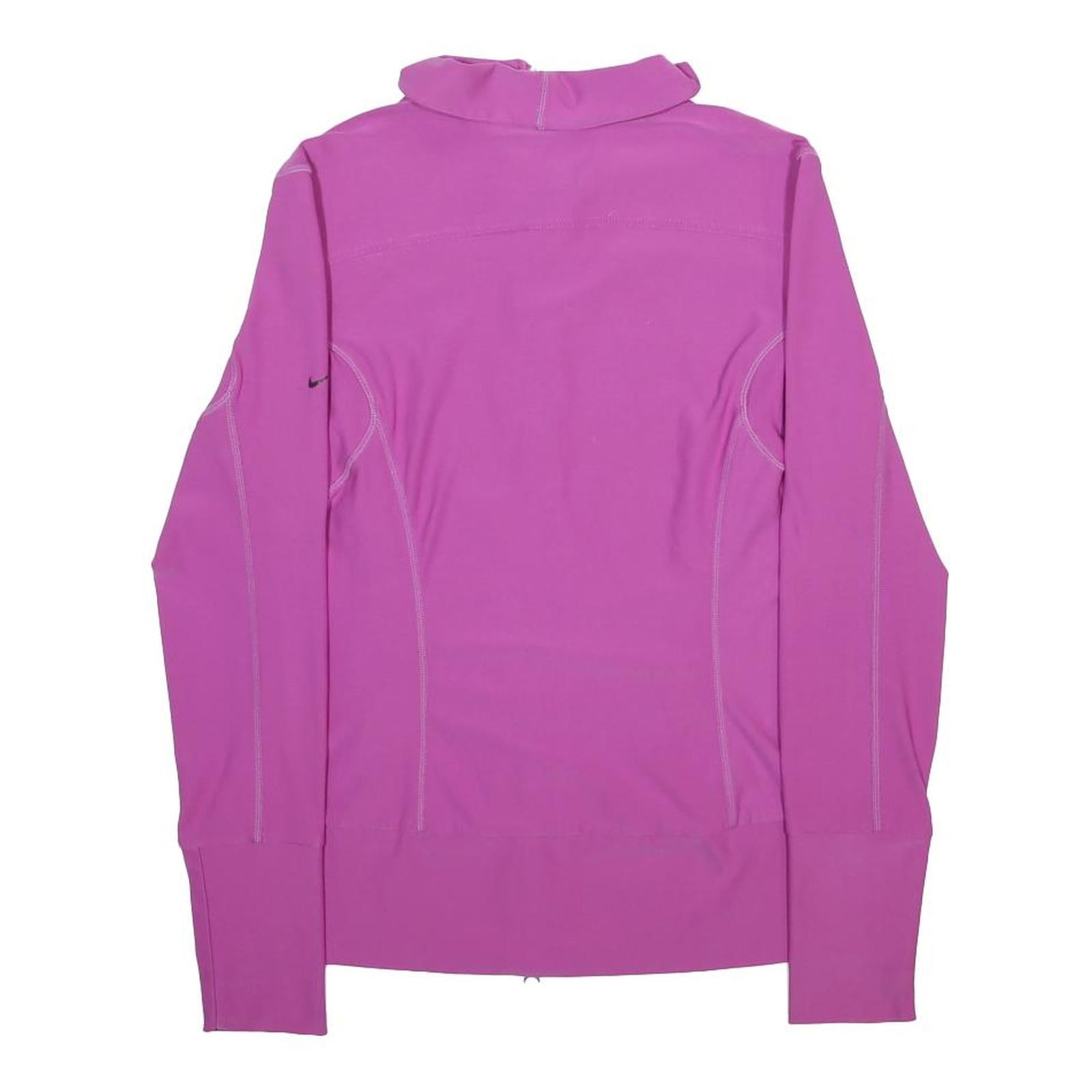 NIKE Womens Purple Jacket M Polyester Blend Plain Zip Casual Activewear