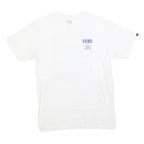 VANS Mens White Blue and Yellow Graphic T-Shirt S Short Sleeve Crew Neck Off The
