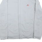 ADIDAS Mens White & Pink Logo Track Jacket XL Polyester Blend Zip Casual