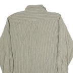 NAUTICA Mens Green & White Striped Shirt S Cotton Blend Casual Button-Up